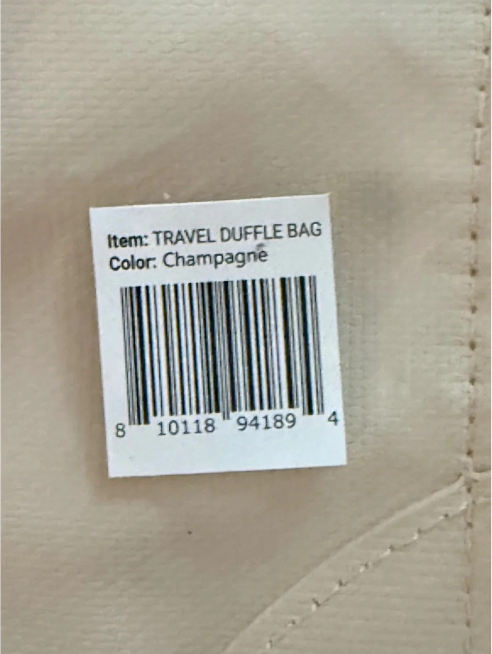 Hotel Collection Champagne Travel Duffle Bag
